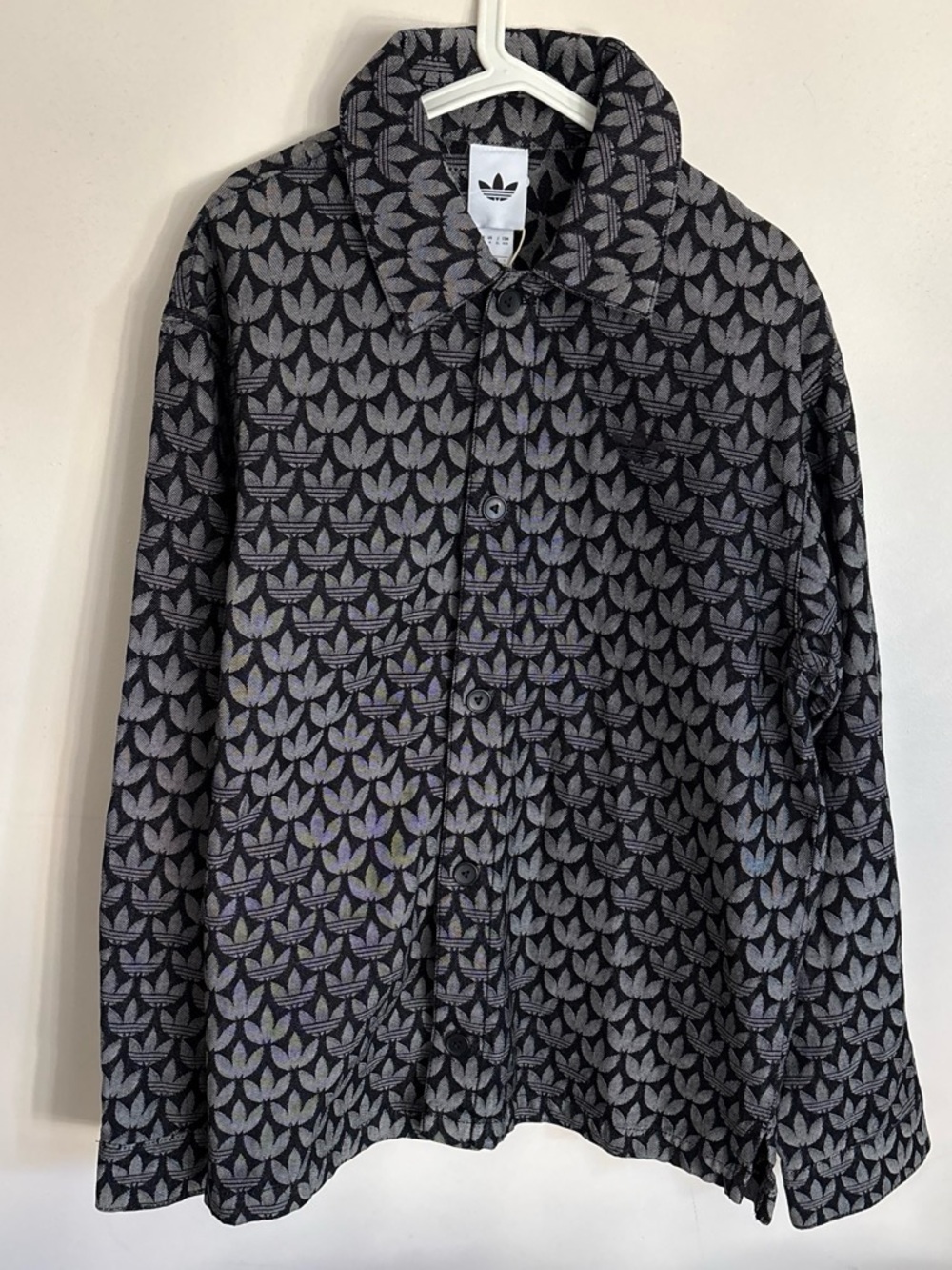 100% Cotton Denim-Like Adidas Button Down Shirt